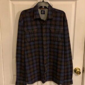 JOHNNIE-O Men's Demarco Stretch Flannel Lodge Shirt Men Midnight Size XL